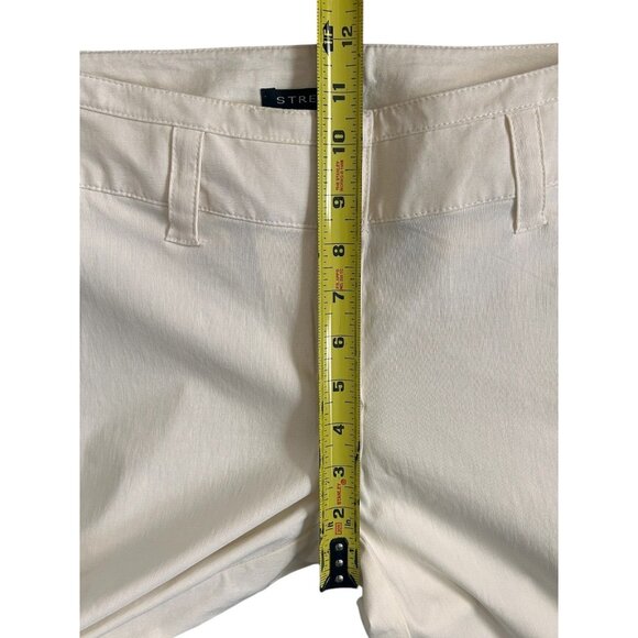 Liz Claiborne Axcess Ivory Straight Leg Pants Stretch Belt Loops Mid-Rise Size 6 - Picture 10 of 12